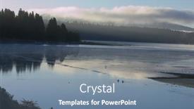  Presentation with morning sunrise - Presentation theme having misty-morning-sunrise-on-lake background and a seafoam green colored foreground