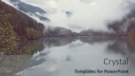  Presentation with misty - Theme having misty-mountain-lake background and a light gray colored foreground