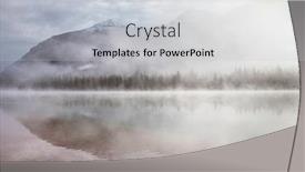  Presentation with misty - Presentation featuring misty-mountain-lake background and a light gray colored foreground