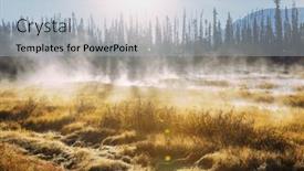  Presentation with misty - PPT layouts with misty-mountain-lake background and a light blue colored foreground