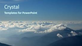  Presentation with misty - Presentation theme enhanced with misty mountain landscape above the clouds background and a ocean colored foreground