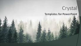  Presentation with misty - Theme featuring misty-mountain-landscape-with-mysterious background and a light gray colored foreground