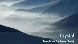  Presentation with misty - Slide set enhanced with misty mountain landscape background and a ocean colored foreground
