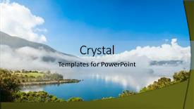  Presentation with misty - PPT theme with misty mountains - clouds over lake rotoaria new background and a light blue colored foreground