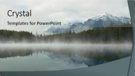 Presentation with foggy - Beautiful presentation featuring misty mountains - lake herbert panorama backdrop and a light gray colored foreground
