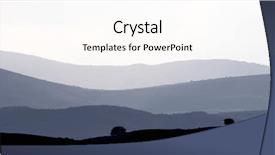  Presentation with seeing through fog - PPT theme consisting of misty mountains - landscape of hills background and a cream colored foreground