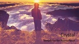  Presentation with misty - Cool new theme with misty mountains - pico ruivo and pico do backdrop and a violet colored foreground