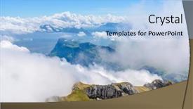  Presentation with winter in the swiss alps - PPT theme featuring misty mountains - view of swiss alps background and a light blue colored foreground