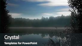  Presentation with misty - Colorful presentation enhanced with misty night near the foggy lake backdrop and a tawny brown colored foreground