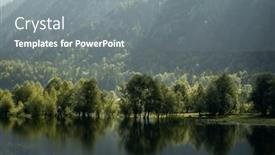  Presentation with summer trees - Presentation theme enhanced with misty-summer-atmosphere-at-flooded background and a gray colored foreground