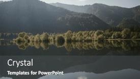  Presentation with summer trees - Slide deck with misty-summer-atmosphere-at-flooded background and a gray colored foreground