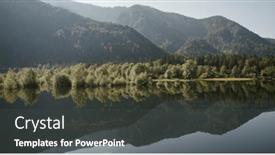  Presentation with summer trees - Slides featuring misty-summer-atmosphere-at-flooded background and a dark gray colored foreground