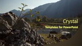  Presentation with mountain lake - PPT layouts featuring misty-summer-atmosphere-at-lake background and a tawny brown colored foreground