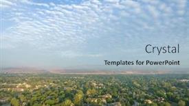  Presentation with rocky mountains - Presentation having misty-summer-morning-over-fort background and a light blue colored foreground