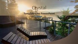  Presentation with misty - Presentation design having misty-sunrise-on-the-golden background and a coral colored foreground