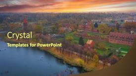  Presentation with misty - Slides having misty-sunrise-over-the-malbork background and a tawny brown colored foreground