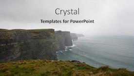  Presentation with misty - Presentation featuring misty-view-over-cliffs background and a light gray colored foreground