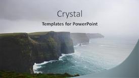  Presentation with misty - Presentation with misty-view-over-cliffs background and a light gray colored foreground