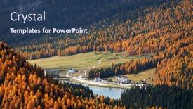  Presentation with late - Presentation theme consisting of misurina-lake-in-late-autumn background and a ocean colored foreground