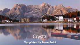 Presentation with late - Beautiful PPT theme featuring misurina-lake-in-late-autumn backdrop and a seafoam green colored foreground