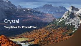  Presentation with late - Colorful presentation design enhanced with misurina-lake-in-late-autumn backdrop and a ocean colored foreground