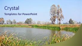  Presentation with wetland - PPT theme having mitigation - wetland background and a sky blue colored foreground