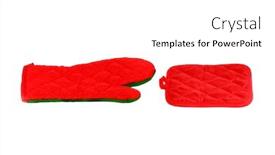  Presentation with kitchen - Presentation theme featuring mitten-for-kitchen-isolated background and a white colored foreground