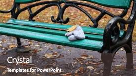  Presentation with maple leaf - Colorful slide deck enhanced with mittens and maple leaf on a park bench backdrop and a dark gray colored foreground
