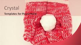  Presentation with snowball - Audience pleasing slide deck consisting of mittens-with-snowball-red-knitted backdrop and a red colored foreground
