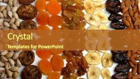  Presentation with nuts - Beautiful presentation theme featuring trail mix - dried raisins and nuts backdrop and a red colored foreground