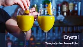  Presentation with cocktail bar - PPT layouts with mix 2 liquids - alcohol drink on bar cocktail background and a ocean colored foreground