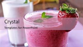  Presentation with smoothie - Slide set featuring mix 2 liquids - glasses of fresh cold smoothie background and a soft green colored foreground