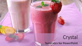  Presentation with smoothie - Theme consisting of mix 2 liquids - glasses of fresh cold smoothie background and a lemonade colored foreground