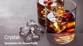  Presentation with whiskey - Cool new slides with mix 2 liquids - manhattan cocktail with whiskey backdrop and a gray colored foreground