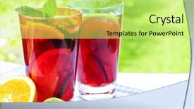  Presentation with fruit - Audience pleasing PPT theme consisting of mix 2 liquids - refreshing fruit punch in two backdrop and a yellow colored foreground