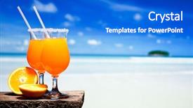  Presentation with swimming pool - Audience pleasing slide set consisting of mix 2 liquids - stock image of tequila sunrise backdrop and a cobalt blue colored foreground