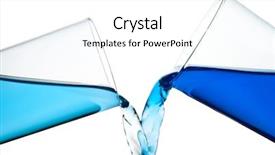  Presentation with blue water - Cool new presentation theme with mix 2 liquids - two glasses spilling water backdrop and a white colored foreground