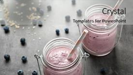  Presentation with smoothie - Cool new presentation theme with mix 2 liquids - two mason jars with tasty backdrop and a  colored foreground