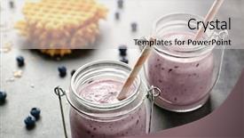  Presentation with smoothie - Amazing PPT theme having mix 2 liquids - two mason jars with tasty backdrop and a light gray colored foreground