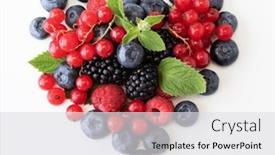  Presentation with blackberry - Slide deck with mix-berries-with-leaf background and a light gray colored foreground