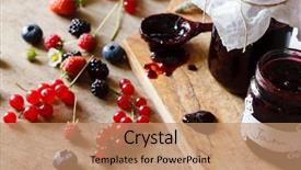 Presentation with jam - Colorful presentation theme enhanced with mix berry - berries jam on the table backdrop and a coral colored foreground