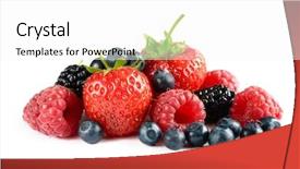  Presentation with pile of fresh cassava - Slides having mix berry - big pile of fresh berries background and a white colored foreground