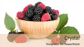  Presentation with blackberry - Colorful PPT layouts enhanced with mix berry - blackberry and raspberry in wooden backdrop and a coral colored foreground