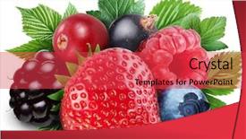  Presentation with fall leaves border white - Beautiful slide set featuring mix berry - collection of wild berries backdrop and a red colored foreground