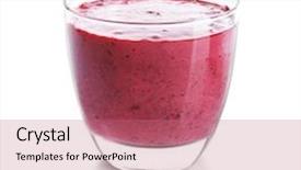  Presentation with blueberry - Audience pleasing slide deck consisting of mix berry - glass of blueberry yogurt smoothie backdrop and a coral colored foreground