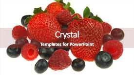  Presentation with blueberries - Theme with mix berry - raspberries strawberries and blueberries isolated background and a tawny brown colored foreground