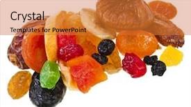  Presentation with candied fruit - Cool new theme with mix dried candied fruits isolated backdrop and a gold colored foreground