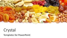  Presentation with dried fruits seeds nuts - Beautiful presentation theme featuring mix dried fruits collection backdrop and a white colored foreground