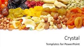 Presentation with dried fruits seeds nuts - PPT theme featuring mix dried fruits collection background and a white colored foreground