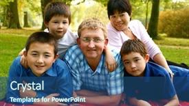  Presentation with marriage - Cool new presentation design with mix-marriage family consisting backdrop and a ocean colored foreground